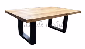 Massivholz Stubentisch PLATO 110x46x75cm Wildeiche massiv geölt gerade Kante U-Gestell schwarz von Casademobila Goslar Massivholz Stubentisch PLATO 110x46x75cm Wildeiche massiv geölt gerade Kante U-Gestell schwarz von Casademobila Goslar
