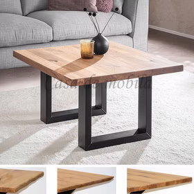 Couchtisch 75x46x75cm PLATO Wildeiche massiv geölt U-Gestell schwarz von Casademobila Goslar Couchtisch 75x46x75cm PLATO Wildeiche massiv geölt U Metallgestell schwarz von Casa de mobila Goslar