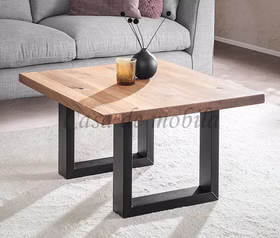 Couchtisch 75x46x75cm PLATO Wildeiche massiv geölt U-Gestell schwarz von Casademobila Goslar Beistelltisch 75x46x75cm PLATO Wildeiche massiv geölt U Metallgestell schwarz von Casa de mobila Goslar