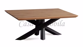 Couchtisch 110x46x75cm PLATO Wildeiche geölt Schweizer Kante Spinnenfuß von Casademobila Goslar