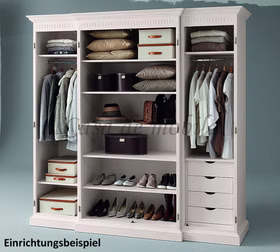 Vollholz Schlafzimmerschrank Inneneinteilung HIDDENSEE Pinie massiv weiß Rojas Mobiliario Casa de Mobila Vollholz Schlafzimmerschrank Inneneinteilung HIDDENSEE Pinie massiv weiß Rojas Mobiliario Casa de Mobila