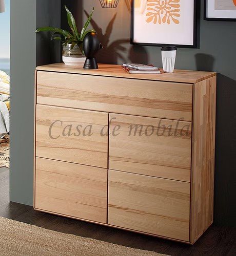 Massivholz Sideboard OKER 100x91x40cm 2türig Kernbuche massiv natur geölt von Casademobila Goslar
