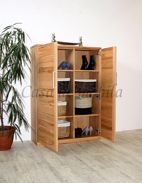 Massivholz Flurschrank 102x143x40cm PALERMO Kernbuche massiv geölt Casa de mobila Goslar