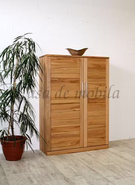 Massivholz Highboard PALERMO 102x143x40cm 2türig Kernbuche massiv geölt Casa de mobila Goslar