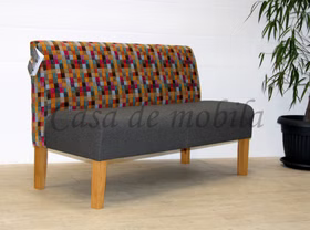Friesensofa Tischsofa gemustert CADIZ Holzbeine massiv Stoff: 60/32201+KSt.JABwir Barnickel Casa de Mobila Goslar