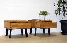 Nachtkommode mit Schublade 56x43x40cm MODERN SLEEP Wildeiche geölt von Casademobila Goslar Nachtschränke mit Schublade 56x43x40cm MODERN SLEEP schwarze Holzbeine Wildeiche geölt von Casademobila Goslar