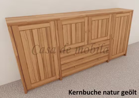 Massivholz Sideboard 4 türig CONTRA 178x84x33cm Kernbuche massiv geölt, Casa de mobila Goslar
