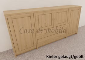 Massivholz Sideboard 4 türig CONTRA 178x84x33cm Kiefer massiv gelaugt geölt, Casa de mobila Goslar