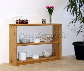 Küchenregal 2 offene Fächer 118x84x33cm CONTRA Kiefernholz gelaugt geölt Massivholz Küchenregal 118x84x33cm CONTRA Kiefer massiv gelaugt geölt von Casademobila Goslar