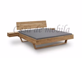 Schwebebett DOINA 4 Naturholz geölt, Holzkufe, Holzkopfteil Massivholz Bett mit Holzkufen Doina 4 140,160,180,200cm Eiche oder Buche massiv natur geölt, T.200.018 Casa de Mobila Goslar