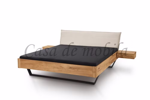 Massivholz Bett Metallkufen 140,160,180,200cm DOINA 12 Eiche massiv natur geölt Stoffkopfteil Cord beige Casa de Mobila Massivholz Bett Metallkufen 140,160,180,200cm DOINA 12 Eiche massiv natur geölt Stoffkopfteil Cord beige Casa de Mobila