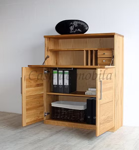 Schreibschrank 100x121x40cm PALERMO Wildeiche massiv natur geölt Massivholz Schreibsekretär 100x121x40cm PALERMO Wildeiche massiv natur geölt, 7171 40 WE GR von Casa de mobila Goslar