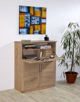 Massivholz Schreibschrank PALERMO Wildeiche massiv Bianco geölt casademobila Goslar Massivholz Schreibschrank PALERMO Wildeiche massiv Bianco geölt casademobila Goslar