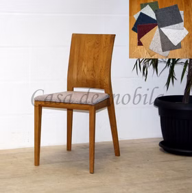 Massivholz Stuhl ZARA 44x89x54cm Asteiche natur oder Bianco geölt Stoff Forza braun meliert portabella Casa de Mobila Massivholz Stuhl ZARA 44x89x54cm Asteiche natur oder Bianco geölt Stoff Forza braun meliert portabella Casa de Mobila