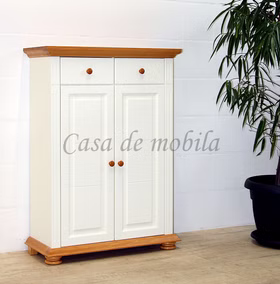 Wäscheschrank 86x120x37cm MONA Landhaus Fichte massiv altweiß lackiert von Casademobila Goslar Wäscheschrank 86x120x37cm MONA Landhaus Fichte massiv altweiß lackiert von Casademobila Goslar