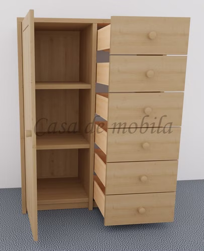 kommode mit 6 Schubladen 92x123x46cm CONTRA Kiefernholz massiv von Casademobila Goslar