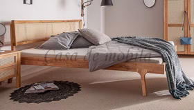 Holzbett FANØ Kopfteil in Wiener Geflecht Wildeiche massiv natur geölt Bett 140/160/180 cm FANØ Wildeiche massiv geölt Kopfteil Wiener Geflecht von Casademobila Goslar