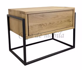 Nachtkommode Metallbeine 53x40x35cm ZACHARIAS Wildeiche geölt massivholz Nachtkonsole mit Filigranen Metallbeine ZACHARIAS 53x40x35cm Wildeiche massiv natur geölt von Casademobila Goslar
