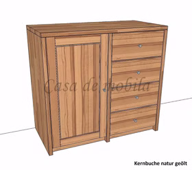 Massivholz Anrichte mit schubladen CONTRA 92x84x46cm kernbuche massiv natur geölt Casa de mobila Goslar Massivholz Anrichte mit schubladen CONTRA 92x84x46cm kernbuche massiv natur geölt Casa de mobila Goslar