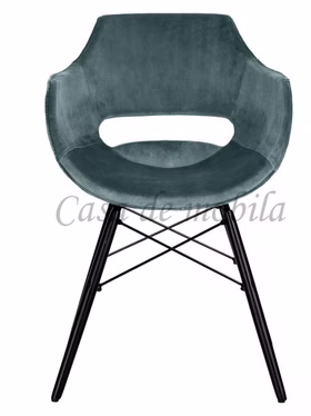 Stuhl mit Armlehnen 58x83x58cm JAZZ Stoff Velour Niagara Holzgestell schwarz
