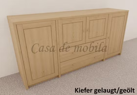 Kommode 4 Türen 2 Schubladen 178x84x46cm CONTRA Sideboard 4-türig CONTRA 178x84x46cm Kiefer massiv natur geölt 94.6-Projekt597-46-HT-25