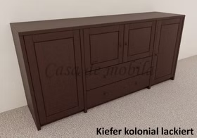 Kommode 4 Türen 2 Schubladen 178x84x46cm CONTRA Sideboard 4-türig CONTRA 178x84x46cm Kiefer massiv dunkelbraun kolonial 94.6-Projekt597-46-HT-25