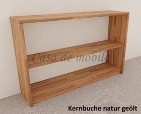 Massivholz Standregal breit niedrig 134x84x33cm CONTRA Kernbuche massiv natur geölt von Casademobila Goslar