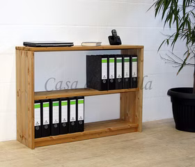 Massivholz Ordnerregal 134x84x33cm CONTRA Kiefer massiv gelaugt geölt von Casademobila Goslar