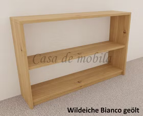 Massivholz regal breit niedrig 134x84x33cm CONTRA Wildeiche massiv weiß bianco geölt von Casademobila Goslar