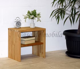 Nachttisch mit Ablage 47x46x33cm CONTRA Massivholz Massivholz Nachtkommode mit Ablage 47x46x33cm CONTRA Wildeiche massiv natur geölt von Casademobila Goslar
