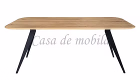 Tisch Wildeiche massiv geölt runde Kante R80 Gestell Modern Tisch 160x90 cm Wildeiche massiv geölt runde Kante R80 Gestell Modern von Casa de mobila Goslar