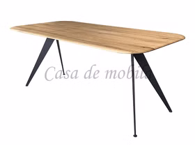 Tisch Wildeiche massiv geölt runde Kante R80 Gestell Modernr Esstisch 200x100 Wildeiche massiv geölt runde Kante R80 Gestell Modern von Casa de mobila Goslar