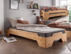 Massivholz Stapelbett 90x200 DENVER Wildeiche massiv natur geölt Casa de mobila Goslar