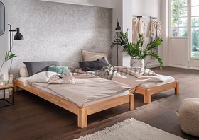 Gästebetten 90x200cm DENVER II Kernbuche massiv natur geölt Casademobila Goslar
