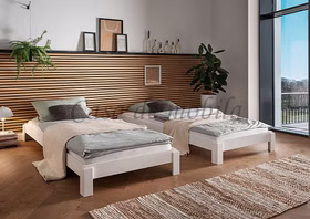 Gästebetten 90x200cm DENVER II Kernbuche massiv weiß lackiert Casademobila Goslar