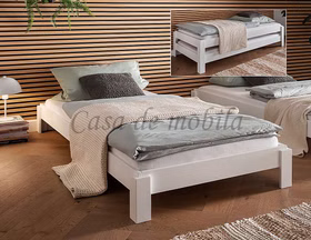 Jugendbett 90x200cm DENVER II Kernbuche massiv weiß lackiert Casademobila Goslar