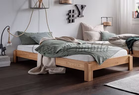 Einzelbett stapelbar 90x200cm DENVER II Wildeiche massiv natur geölt Casademobila Goslar