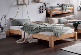 Jugendbett 90x200cm DENVER II Wildeiche massiv natur geölt Casademobila Goslar