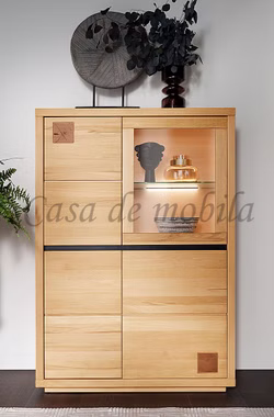 Highboard mit Hirnholz Glastür rechts CENTRO 103x148x40cm Kernbuche massiv natur geölt Casademobila Goslar Highboard mit Hirnholz Glastür rechts CENTRO 103x148x40cm Kernbuche massiv natur geölt Casademobila Goslar