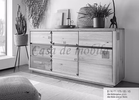 Kommode 3-türig mit Hirnholz CENTRO 175x85x45cm buche massiv geölt Kommode 3-türig mit Hirnholz CENTRO 175x85x45cm buche massiv geölt Casa de mobila Goslar