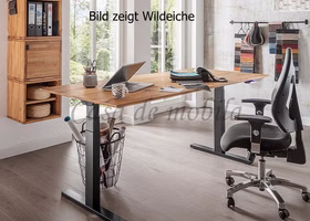 Schreibtisch 180x65-130x80cm FLORENZ höhenverstellbar Kernbuche massiv geölt von Casademobila Goslar