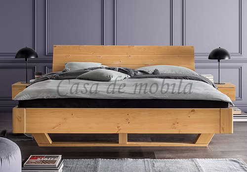 Schwebebett KIEL Kiefer massiv gelaugt geölt Holzkufen Holzkopfteil Schwebebett mit Holzkufen KIEL 140/160/180/200x200 in 43cm Höhe Kiefer massiv gelaugt geölt Casademobila Goslar