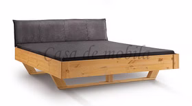 Schwebebett KIEL Kiefer massiv gelaugt geölt Holzkufen Stoffkopfteil Holzbett mit Holzkufen 140,160,180,200cm Kiefernholz massiv gelaugt geölt Polsterkopfteil anthrazit Casademobila Goslar