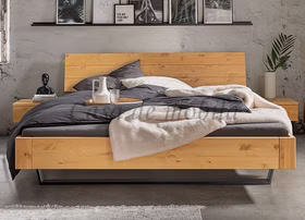 Schwebebett mit Metallkufen KIEL 140/160/180/200x200cm Holzkopfteil Kiefer massiv gelaugt geölt bei Casademobila Goslar Schwebebett mit Metallkufen KIEL 140/160/180/200x200cm Holzkopfteil Kiefer massiv gelaugt geölt bei Casademobila Goslar