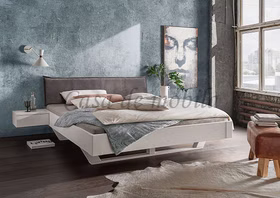 Doppelbett mit Holzkufen KIEL 140/160/180/200x200 Kiefer massiv weiß lasiert mit gepolstertem kopfteil anthrazit Casademobila Goslar Doppelbett mit Holzkufen KIEL 140/160/180/200x200 Kiefer massiv weiß lasiert mit gepolstertem kopfteil anthrazit Casademobila Goslar