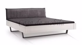 Holzbett mit Metallkufen 140,160,180,200cm Kiefernholz massiv weiß lasiert mit polsterkopfteil anthrazit Casademobila Goslar Holzbett mit Metallkufen 140,160,180,200cm Kiefernholz massiv weiß lasiert mit polsterkopfteil anthrazit Casademobila Goslar