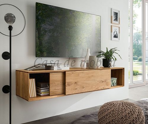 Hänge-Lowboard 170x33x41cm MADERA Wildeiche massiv natur geölt