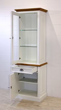 Vitrine-links-Oakdale-Birke-reinweiss-Wildeiche-geoelt-601L-RAL9010-1-2.jpg Anbauwand Vitrine OAKDALE landhaus Birke weiß / Wildeiche geölt von Casademobila Goslar
