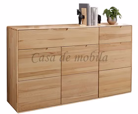 Sideboard 3türig abgerundete ecken GOSE 149x91x40cm Kernbuche massiv geölt von Casademobila Goslar