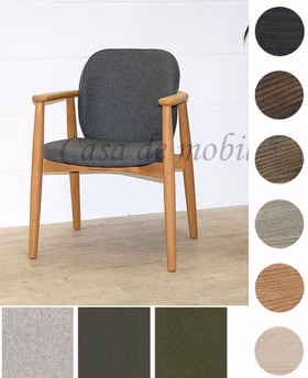 Holzstuhl mit Armlehne gepolstert Wolle COSTNER 58x83x60cm Esche massiv weiß grau natur braun schwarz geölt Casademobila Goslar Holzstuhl mit Armlehne gepolstert Wolle COSTNER 58x83x60cm Esche massiv weiß grau natur braun schwarz geölt Casademobila Goslar